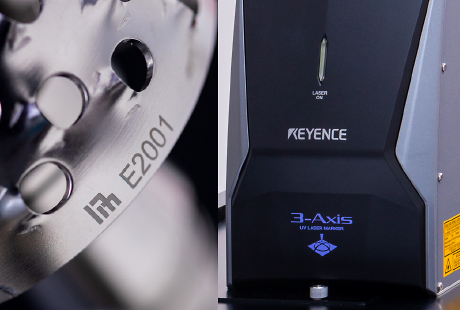 Laser marking on a curved metal surface